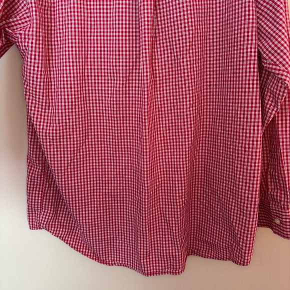 NWOT Chaps Men’s Red Casual Button Down Shirt with Gingham Pattern Size L - Picture 11 of 11
